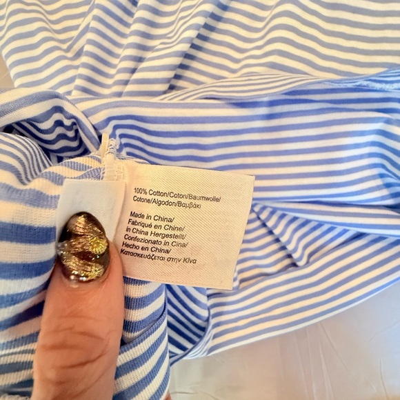 Brooks Brothers Blue/White Striped Polo Tank Top Size Large MSRP - Picture 2 of 7